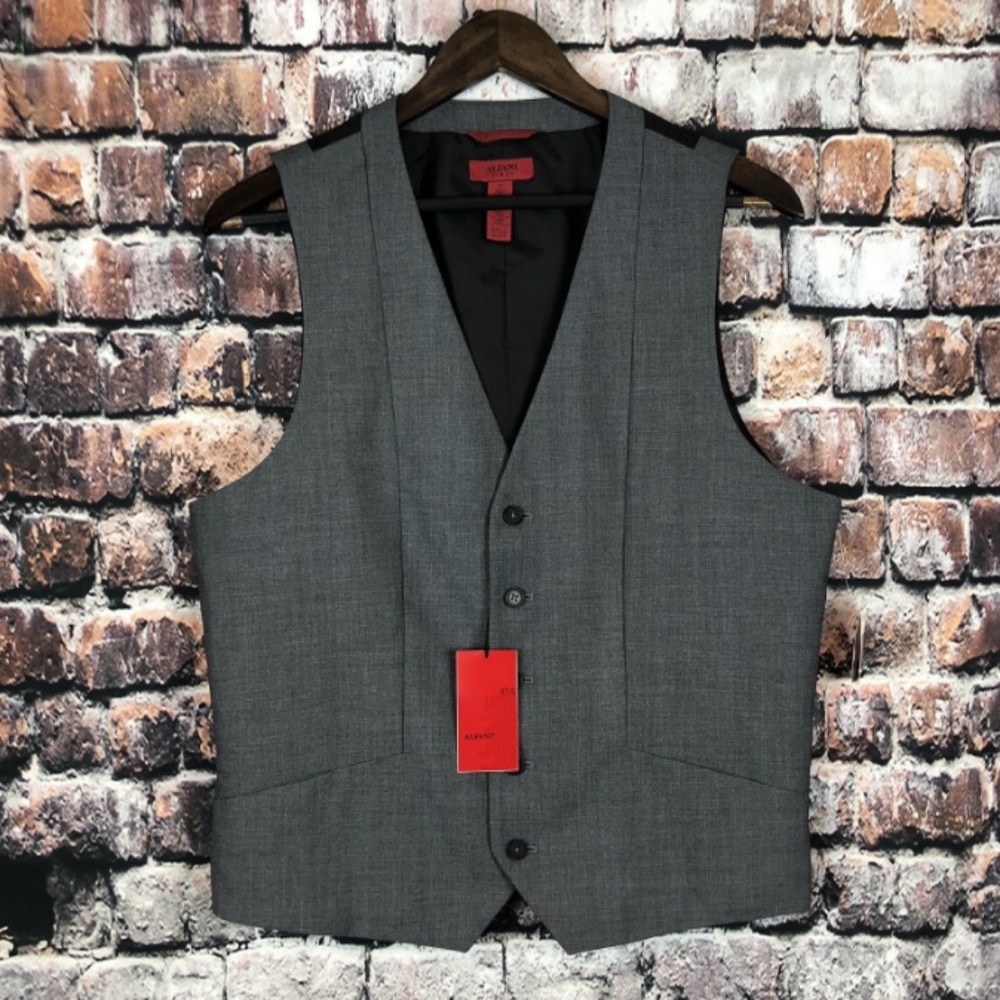 ALFANI MENS NEW GREY MEDIUM SLIM VEST